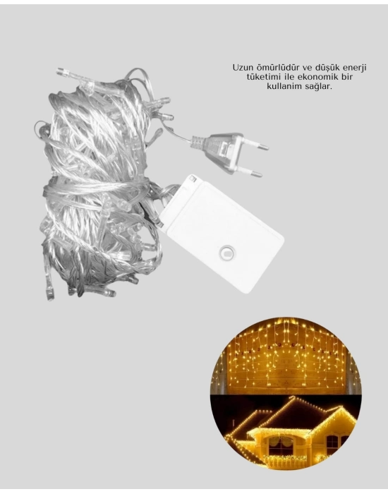 ® SAÇAKLI 4 METRE PERDE LED