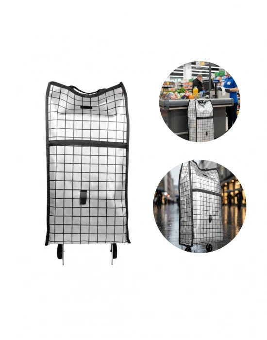 ® Sağlam Gövdeli Sessiz Tekerlekli Pazar ve Market Çantası