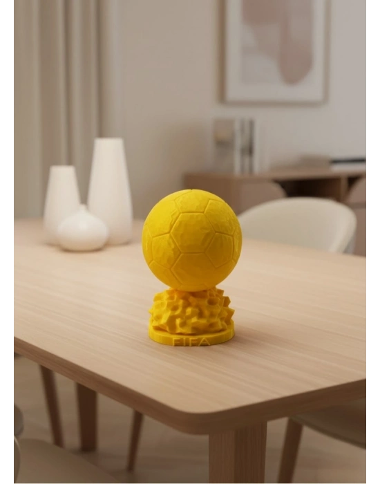 ® Sarı FIFA Topu Dekoratif Biblo 10cm Modern Masa Üstü Aksesuar