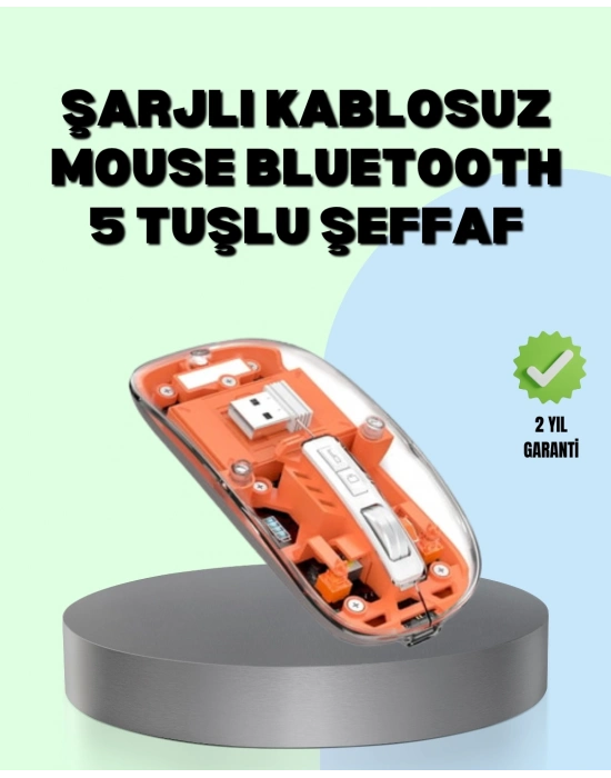 ® Şarjlı Ergonomik Fare – 1600 DPI, Sessiz Tıklama Özellikli