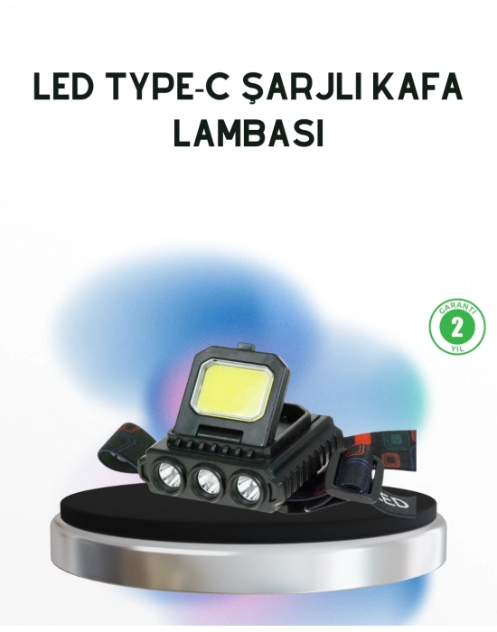 Şarjlı LED Kafa Lambası 800 Lumen COB XPE Ayarlanabilir Başlıklı