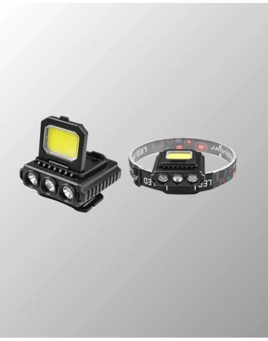 Şarjlı LED Kafa Lambası 800 Lumen COB XPE Ayarlanabilir Başlıklı