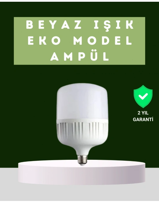 Şarjlı LED Torch Ampul 30 Watt Beyaz Işık Enerji Tasarruflu