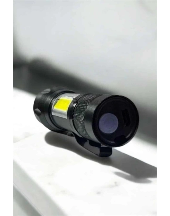 ® Şarjlı Metal Zoomlu El Feneri Işıldak Led Işık Taşınabilir El Lambası