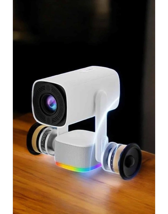 ® Şarjlı Projeksiyon Oyun Sinema Projektörü 4K HD Görüntü Kaliteli