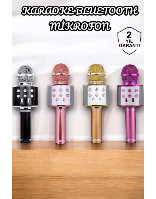 ® Şarjlı ve Uzun Pil Ömürlü Karaoke Mikrofon USB Bellek Destekli, Profesyonel Ses