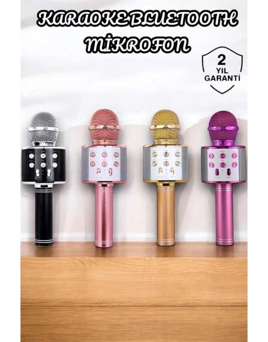® Şarjlı ve Uzun Pil Ömürlü Karaoke Mikrofon USB Bellek Destekli, Profesyonel Ses