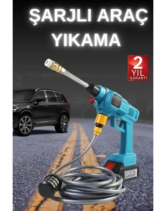 ® Şarjlı Ve Yüksek Basınçlı Oto Yıkama Makinesi Ve Sulama Tabancası Bahçe Yıkama Makinesi