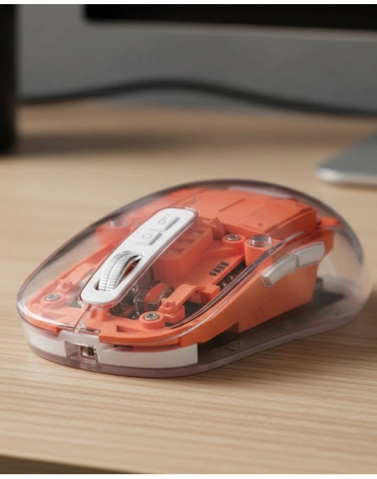 ® Şeffaf Kablosuz Mouse Bluetooth Bağlantılı Sessiz Tıklama