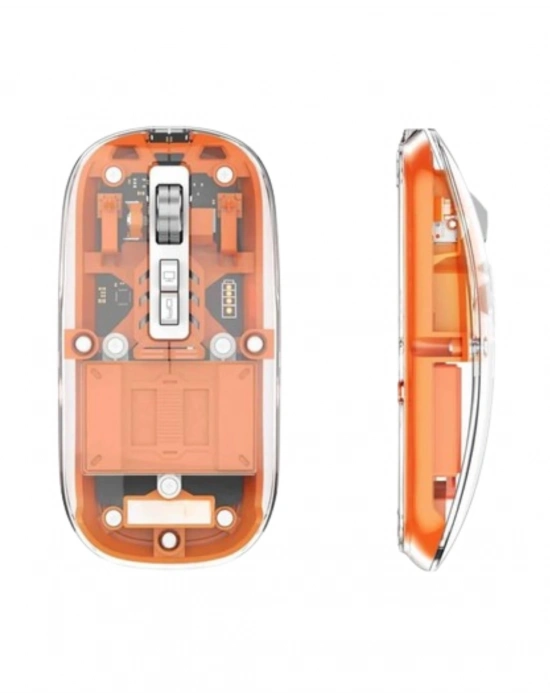 ® Şeffaf Kablosuz Mouse Bluetooth Bağlantılı Sessiz Tıklama