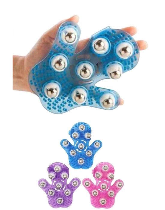 ® Selülit Giderici Masaj Eldiveni 9 Bilyeli Palm Masaj Eldiven Tam Vücut