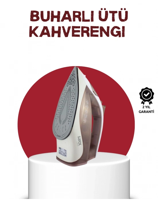 Seramik Tabanlı Buharlı Ütü 2200W Dikey Ütüleme 300ml Kahverengi