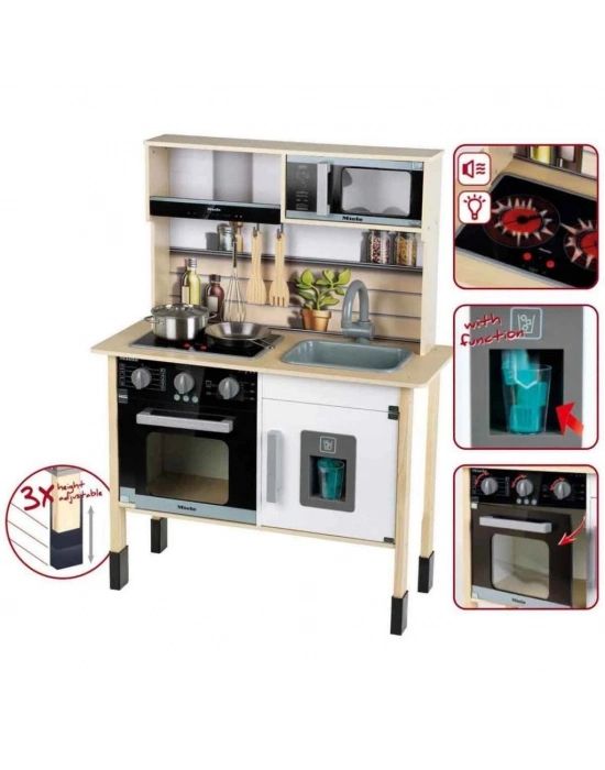 ® Sesli ve Işıklı Aksesuarlı Ahşap Mutfak Seti