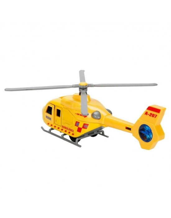 ® Sesli ve Işıklı Çek Bırak Die Cast Helikopter