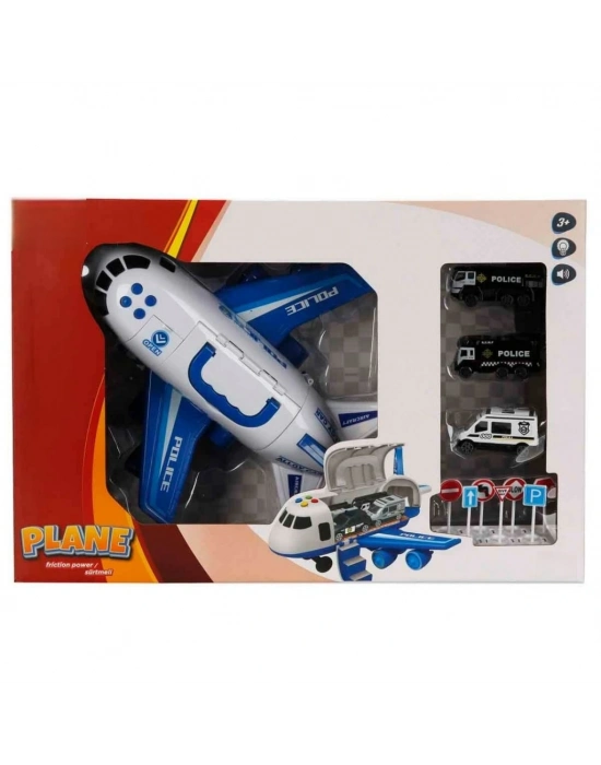 ® Sesli ve Işıklı Sürtmeli Polis Uçağı