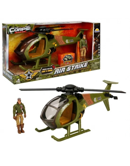 ® Sesli ve Işıklı The Corps Air Strike Askeri Oyun Seti