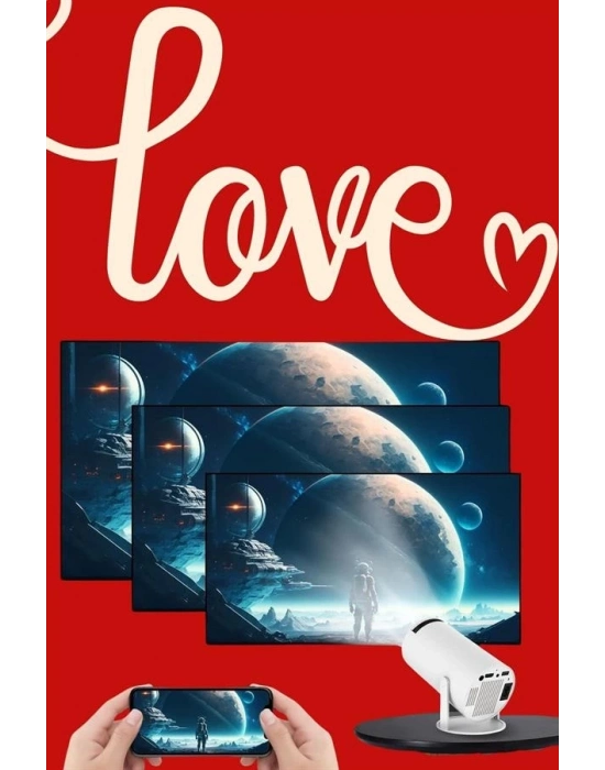 ® Sevgiliye Özel Hediye Ayaklı Sinema Projektörü Projeksiyon