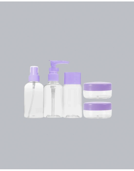® Seyahat Bakım Seti 5 Parça Sızdırmaz Şeffaf Kapaklı 30ml