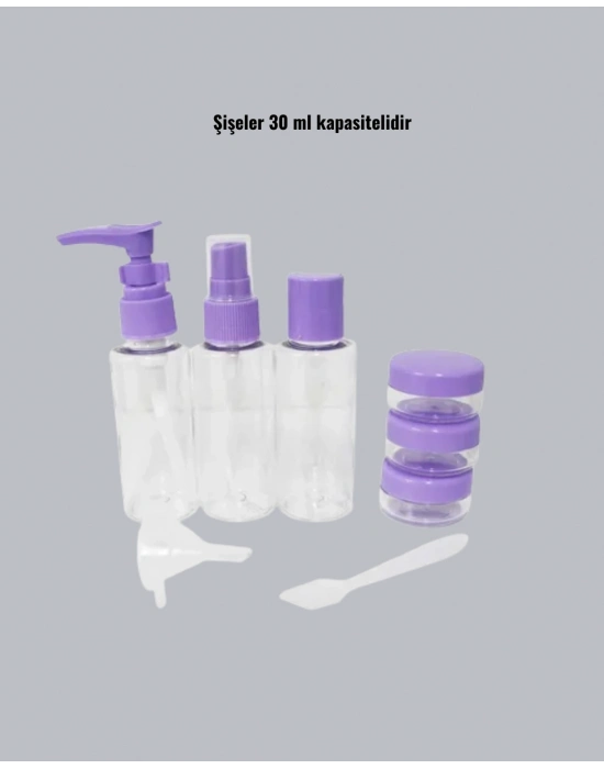® Seyahat Bakım Seti 5 Parça Sızdırmaz Şeffaf Kapaklı 30ml