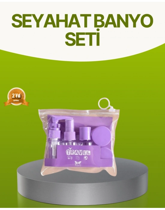 ® Seyahat Banyo Seti 5 Parça Şeffaf Taşıma Çantalı 30 ml