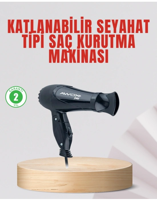 ® Seyahat Tipi Saç Kurutma Makinesi Katlanabilir Hafif Yapı