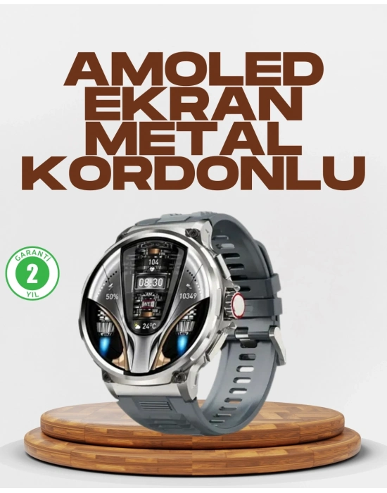 ® Şık Metal Kasa ve Değiştirilebilir Kordonlarla SW80 Smartwatch