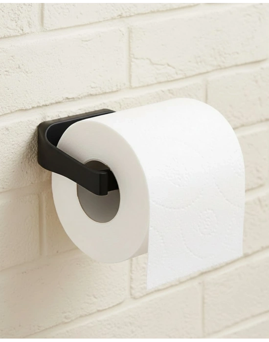 ® Şık Tasarım Siyah Tuvalet Kağıdı Askılığı Peçetelik