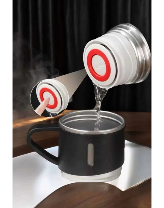 ® Şık ve Dayanıklı 3 Bardaklı Termos Seti Uzun Süre Isı Koruma Özellikli