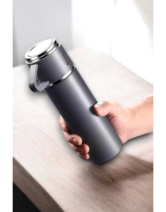 ® Şık ve Dayanıklı 3 Bardaklı Termos Seti Uzun Süre Isı Koruma Özellikli