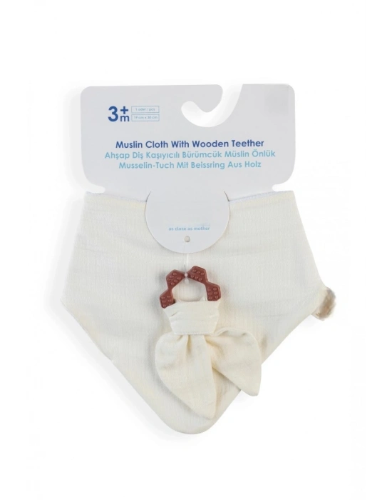 ® Silikon Diş Kaşıyıcılı Müslin Önlük 736 Ekru