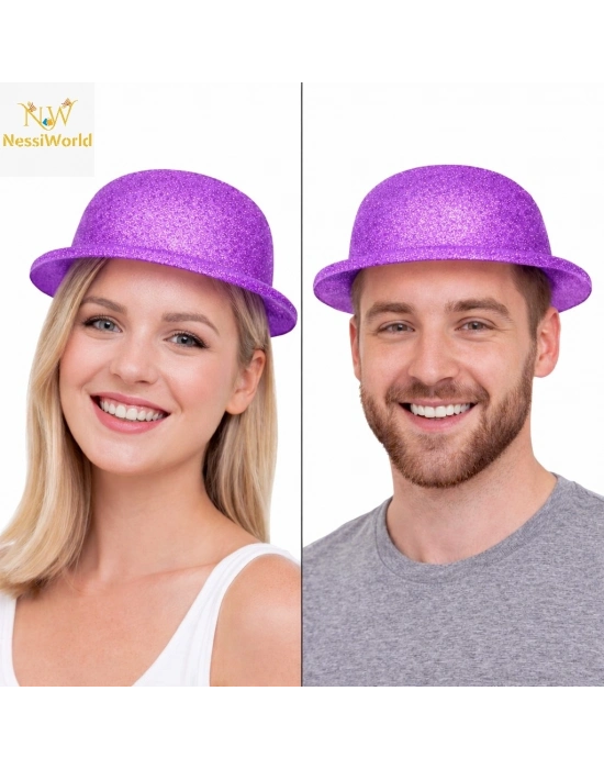 Simli Melon Şapka 9’lu Set - 9 Renk Parti ve Kostüm Şapkası