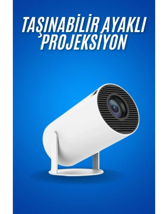 ® Sinema Projektörü Android HDMI USB WİFİ Ses Çıkışlı Ayaklı Projeksiyon Taşınabilir
