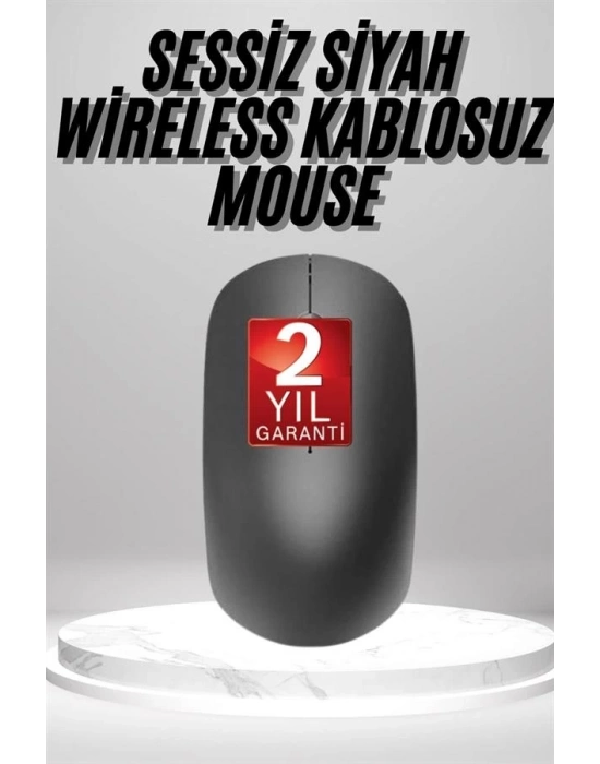 ® Siyah Kablosuz Mouse Wireless Mouse Minimal Tasarım