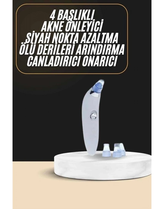 ® Siyah Nokta Temizleme Cihazı 4 Başlıklı Vakumlu Pilli Ölü Deri Arındırma