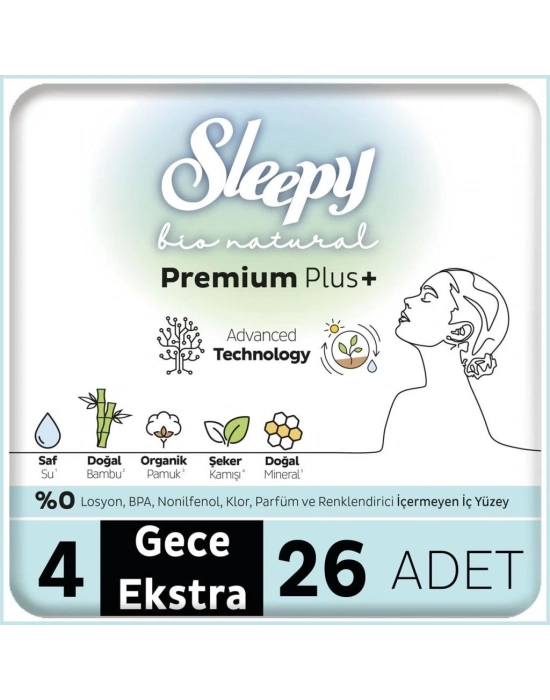 ®   Bio Natural Premium Plus Mega Ekstra Gece Ped 26 Adet