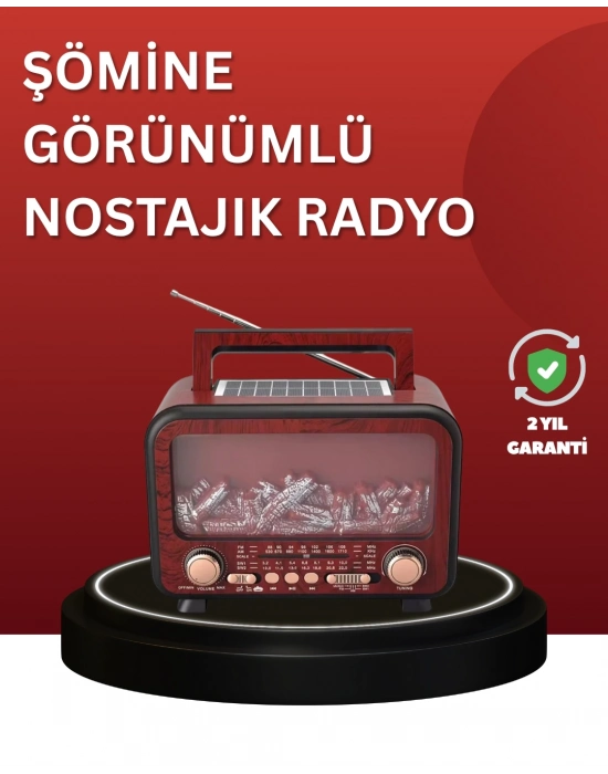 ® Solar Panelli Alev Işıklı Bluetooth Hoparlör – Çoklu Giriş, Uzun Pil Ömrü