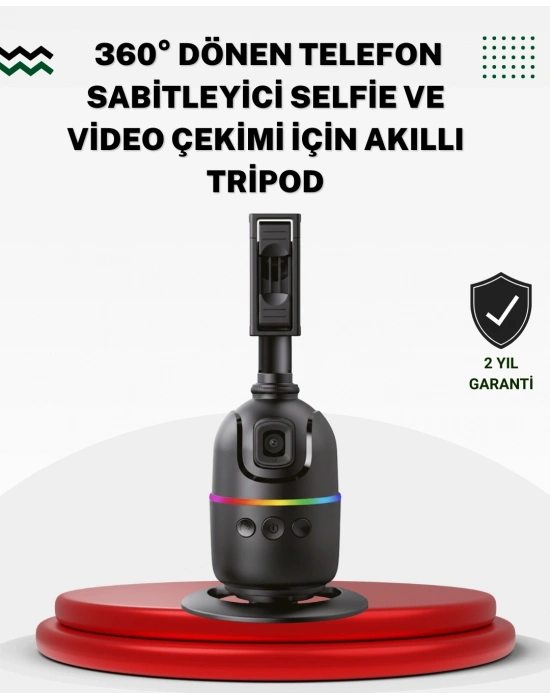 ® Sosyal Medya İçerikleri İçin Otomatik Yüz Takipli 360° Döner Gimbal Stand