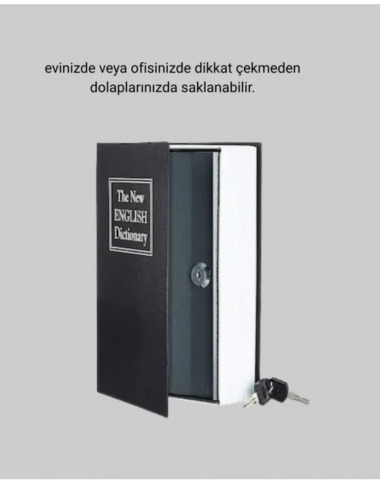 ® Sözlük Görünümlü Gizli Kitap Kasa – Anahtarlı Metal İç Kasa, Kompakt Boyut, Şık ve Güvenli Tasarım