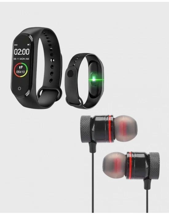 ® Spor Bileklik + Kablosuz Bluetooth Kulaklık Fitness Seti