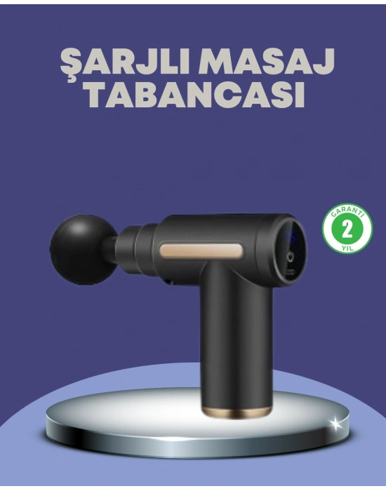 ® Sporcu Kas Masaj Tabancası 6 Kademe Güçlü Titreşim 4 Başlık Şarjlı Masaj Aleti