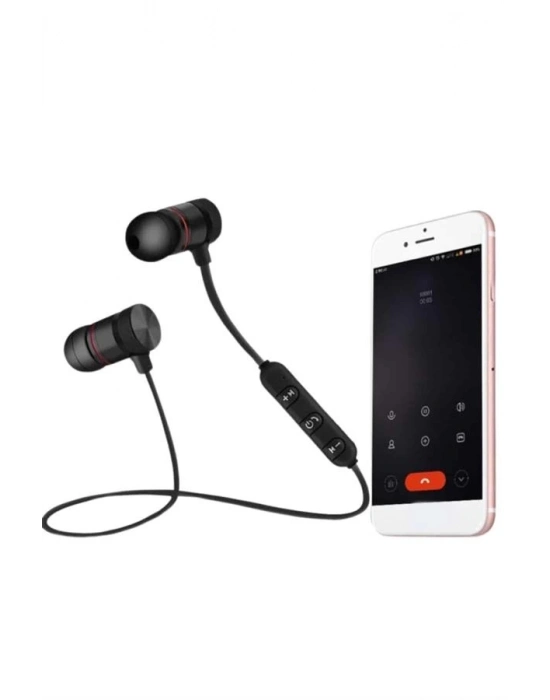® Sports Mıknatıslı Siyah Bluetooth Kulaklık Kablolu Uzun Pil Ömrü