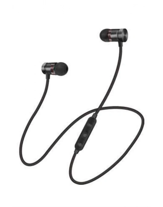 ® Sports Mıknatıslı Siyah Bluetooth Kulaklık Kablolu Uzun Pil Ömrü