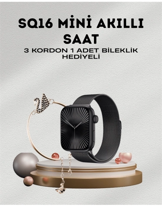 ® SQ-16 Mini Series 10 – Dokunmatik Akıllı Saat | Kalp Ritmi, SpO2, Uyku Takibi