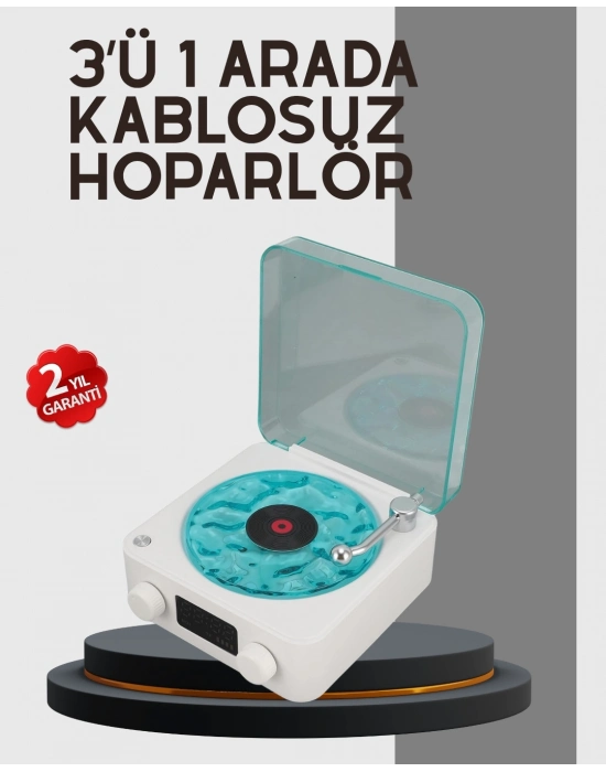 ® Stereo Sesli Gece Lambalı Bluetooth Hoparlör – Şık Vintage Tasarım