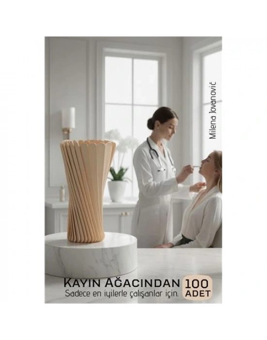 ® Steril Ahşap Abeslang Dil Çubuğu - 100 Adet | Profesyonel Klinik Tip, Pürüzsüz Dokulu  Dayanıklı