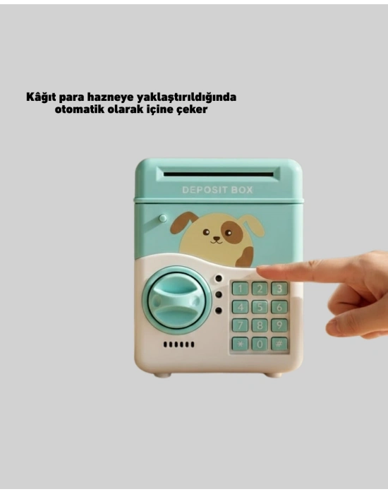 ® Su Yeşili Işıklı Sesli Elektronik Şifreli Çocuk Kumbarası