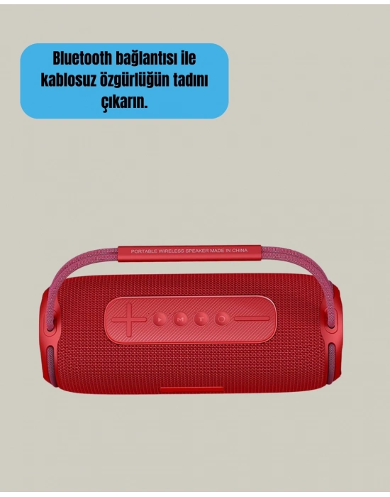 ® Suya Dayanıklı 20W RGB Hoparlör Bluetooth, USB, SD Kart ve AUX Girişli
