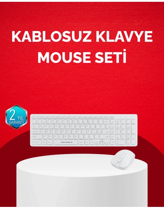 ® Tam Boy Kablosuz Klavye Mouse Seti - Gelişmiş Bağlantı ve Sessiz Performans