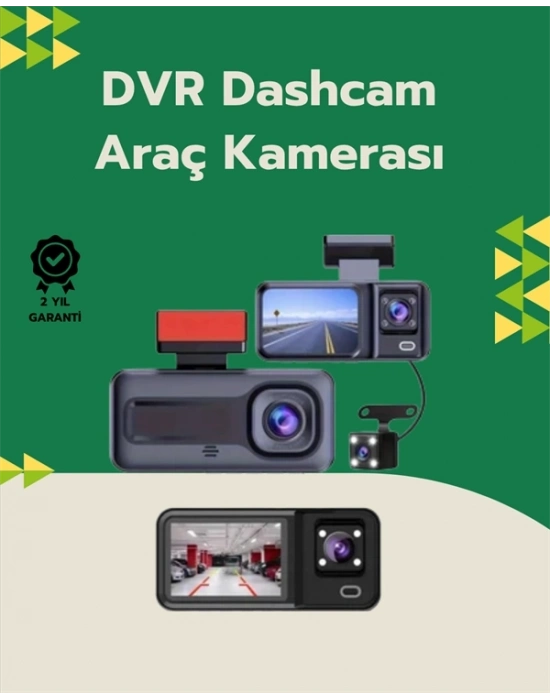 ® Tam Kapsamlı Araç Güvenliği: 3 Kameralı Full HD Kayıt Sistemi ile Ön, İç ve Arka Görüş
