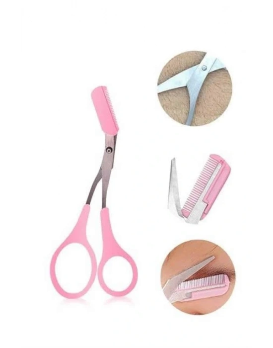 ® Taraklı Kaş Bıyık Makası Ve Kaş Ustura Seti Kaş Bıyık Tüy Alma Epilasyon Aleti 2li Set